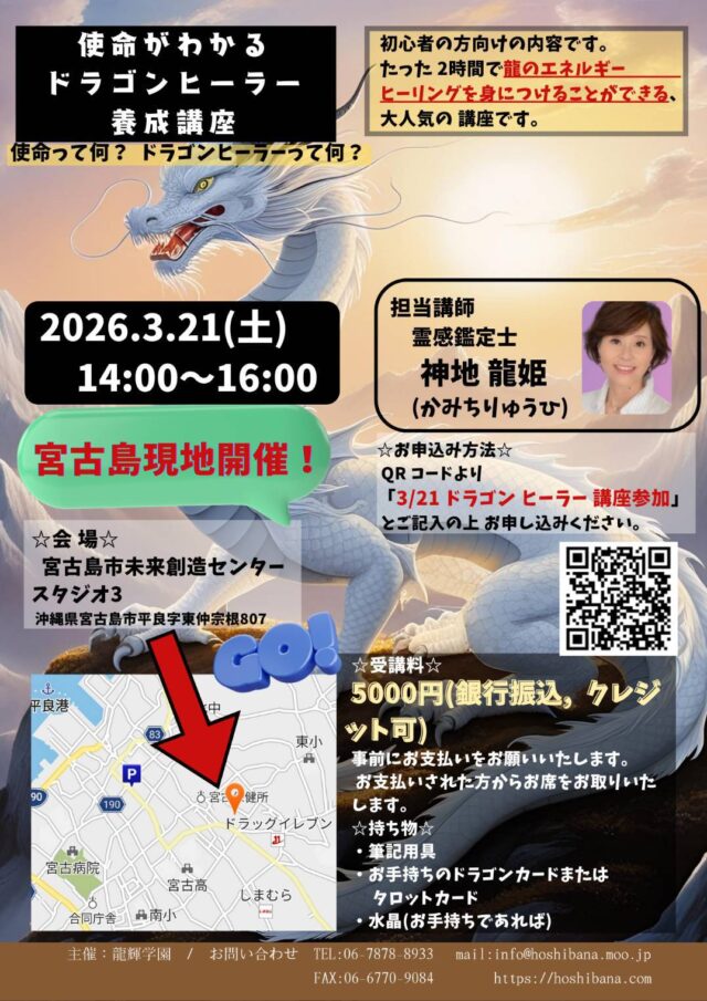『ドラゴンヒーラー養成講座 in 宮古島』開催！
